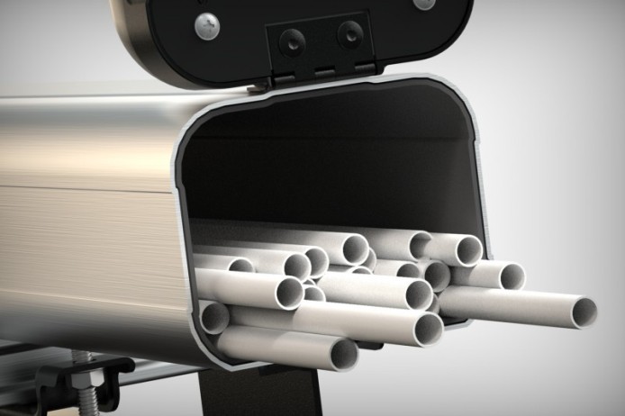 Van Guard 3 metre lined aluminium pipe carrier with twin opening (image for) Van Guard 3 metre lined aluminium pipe carrier with twin opening